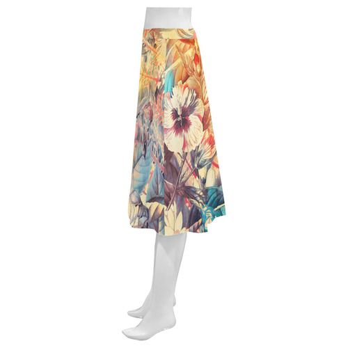 flowers 6 Mnemosyne Women's Crepe Skirt (Model D16)
