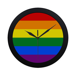 Gay Pride Rainbow Flag Stripes Circular Plastic Wall clock