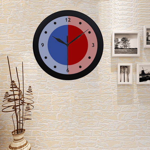 Only two Colors - blue & red Circular Plastic Wall clock