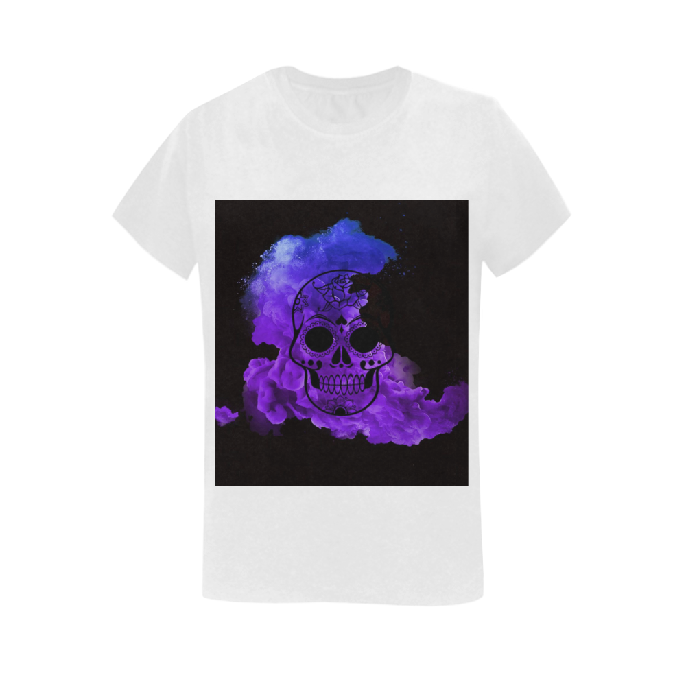 smoky skull Women's T-Shirt in USA Size (Two Sides Printing)