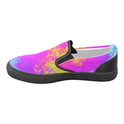 Grunge Radial Gradients Red Yellow Pink Cyan Green Men's Unusual Slip-on Canvas Shoes (Model 019)