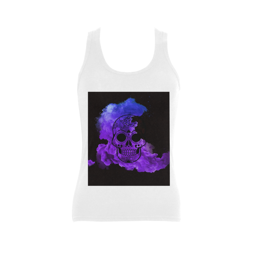 smoky skull Women's Shoulder-Free Tank Top (Model T35)