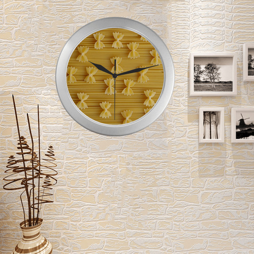 Pasta Silver Color Wall Clock