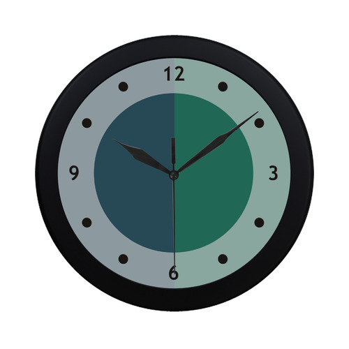 Only two Colors: Dark Blue - Ocean Green Circular Plastic Wall clock