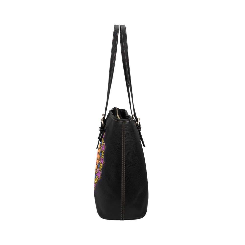 mandala Leather Tote Bag/Small (Model 1651)