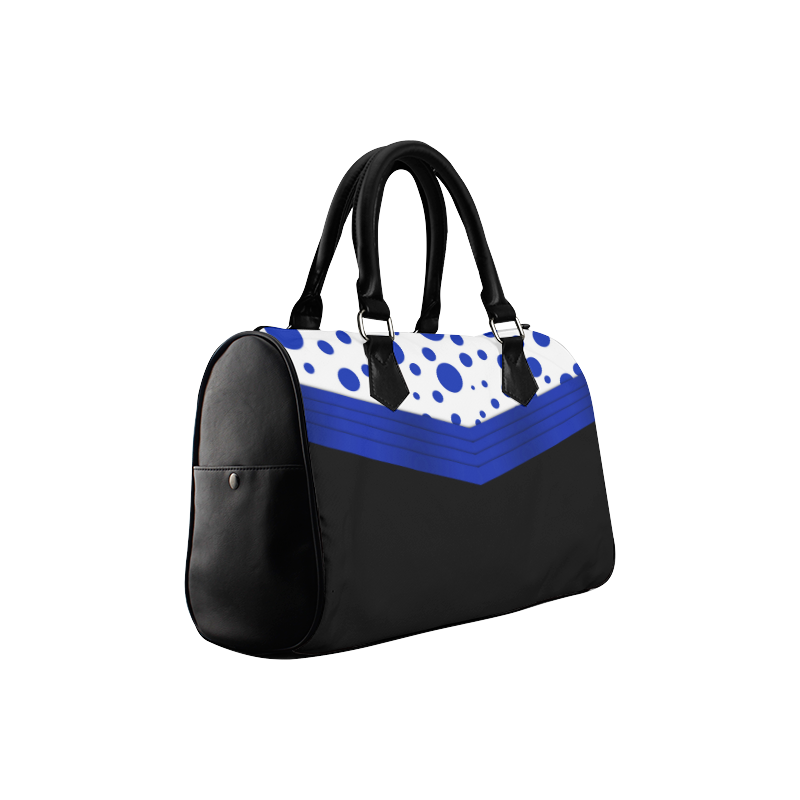 Polka Dots with Blue Sash and Black Bottom Boston Handbag (Model 1621)