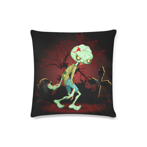 Zombie Creepy Monster Cartoon Custom Zippered Pillow Case 16"x16"(Twin Sides)