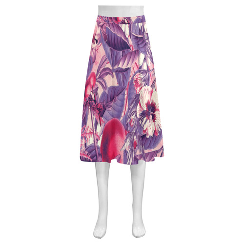 flowers 7 Mnemosyne Women's Crepe Skirt (Model D16)