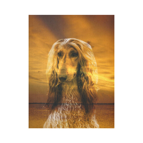 Dog Afghan Hound Cotton Linen Wall Tapestry 60"x 80"