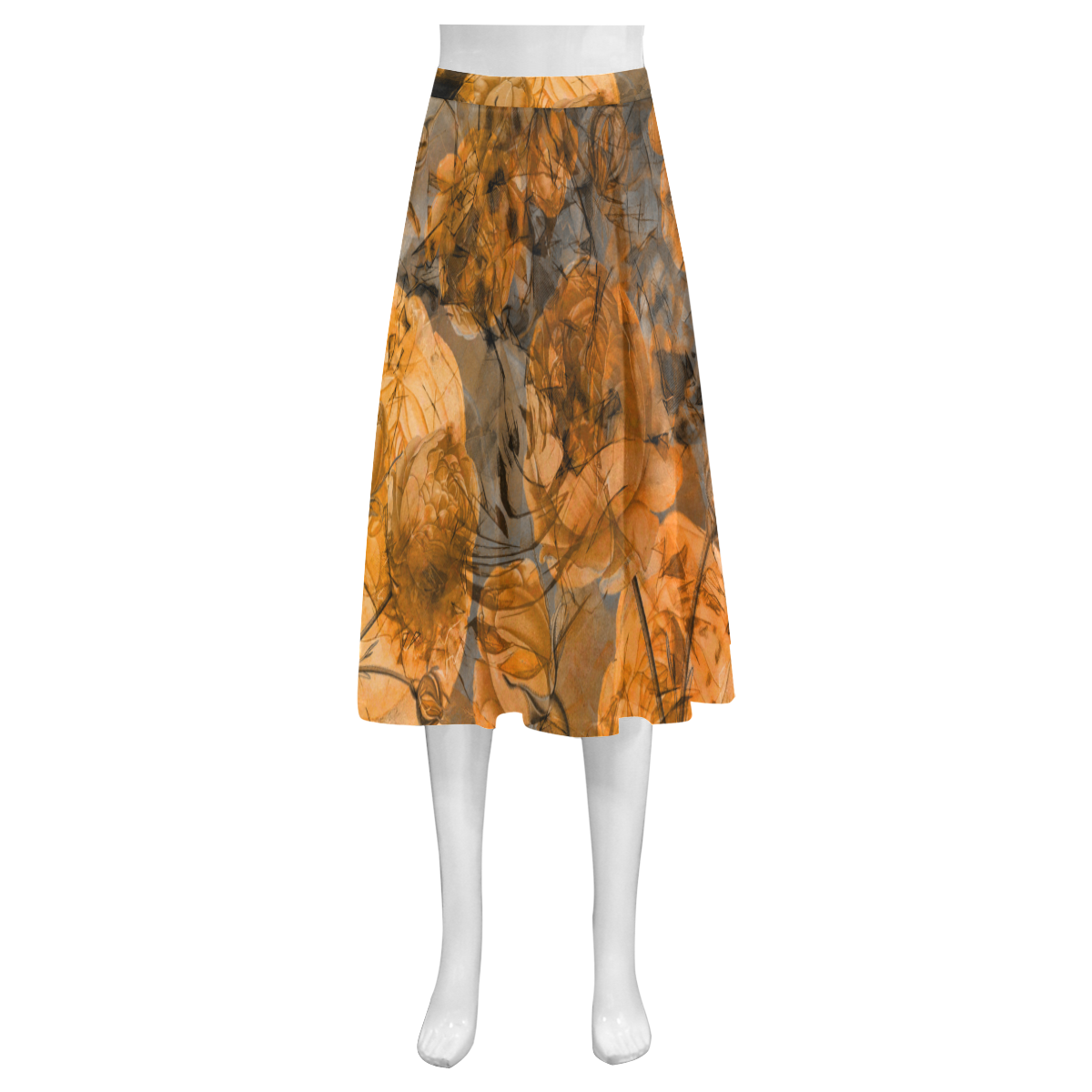 flora 9 Mnemosyne Women's Crepe Skirt (Model D16)