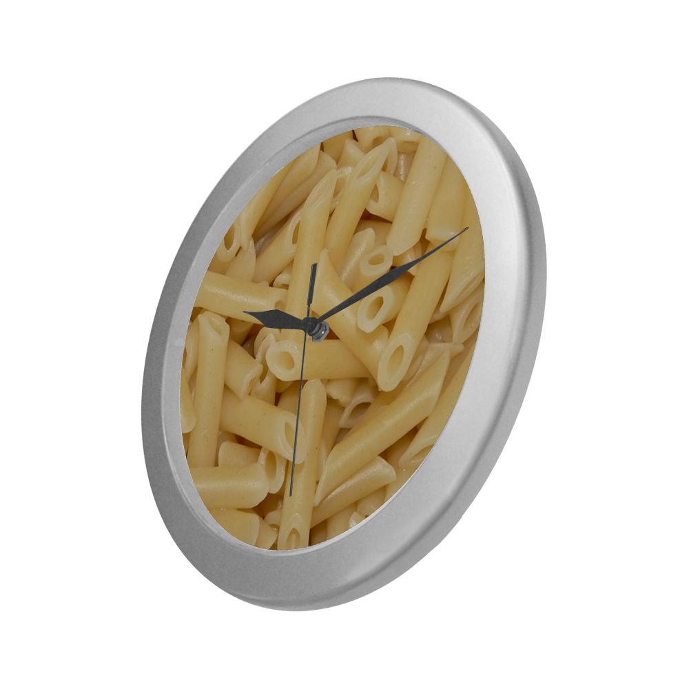 tasty noodles Silver Color Wall Clock