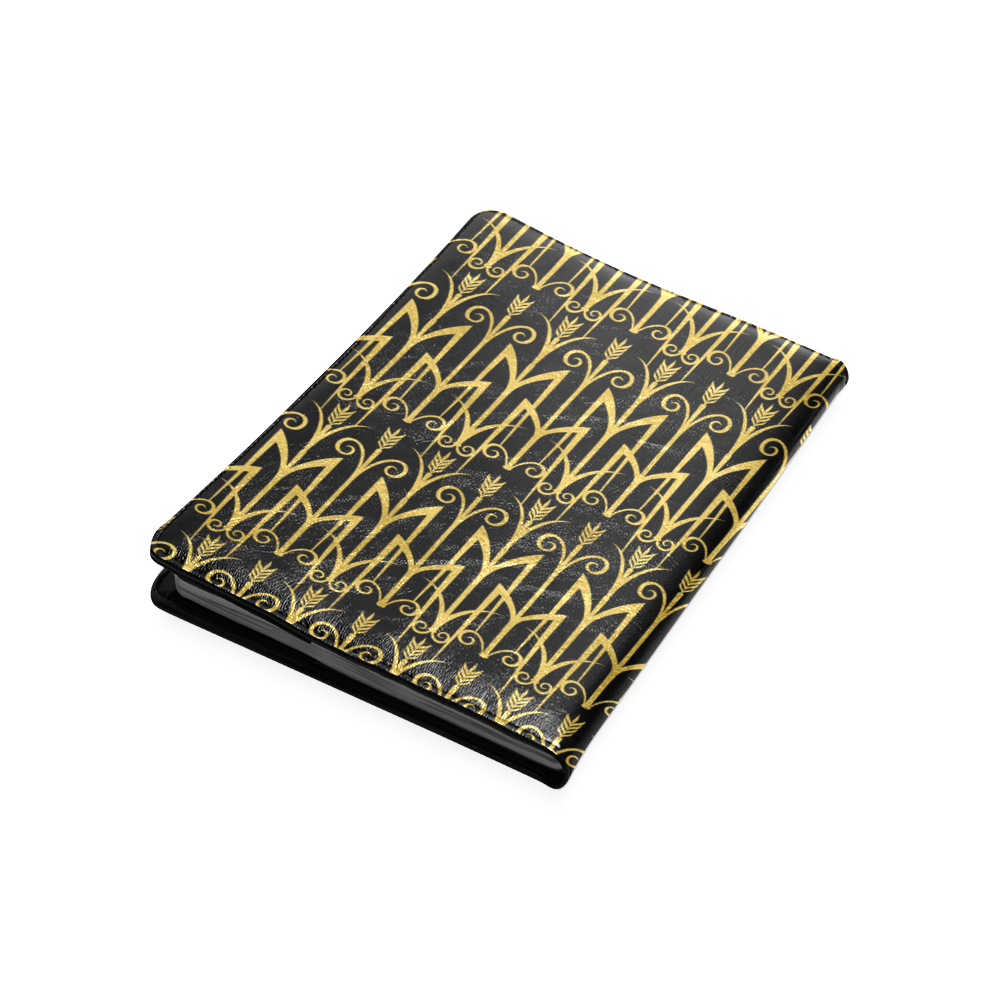 Beautiful Black And Gold Art Deco Pattern Custom NoteBook B5