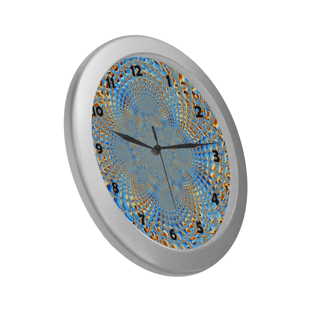 Window Iced Flower Silver Color Wall Clock