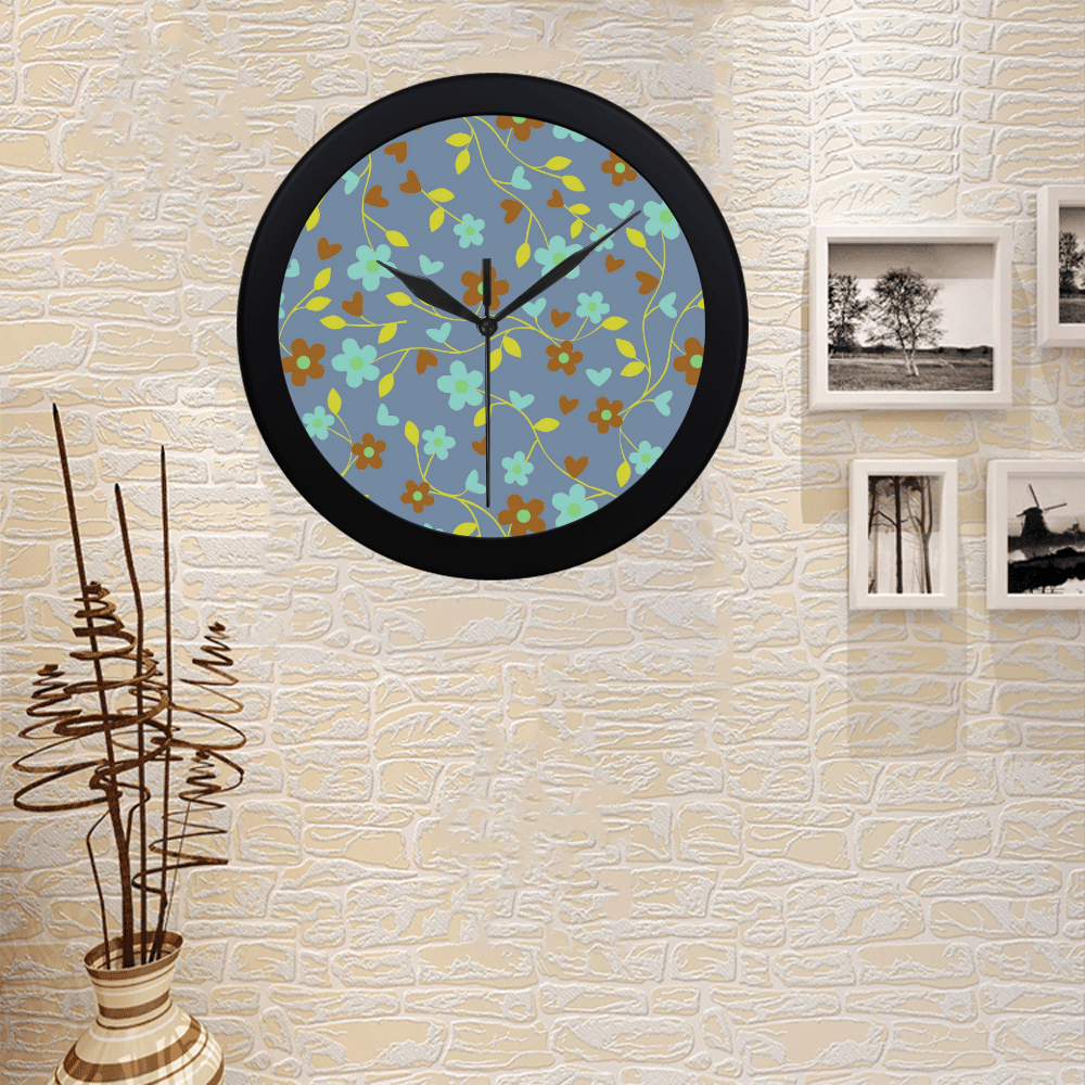 lovely floral 416E Circular Plastic Wall clock