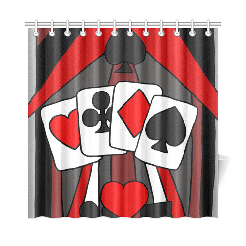 Artsy Playing Cards Abstract Shower Curtain 72"x72"