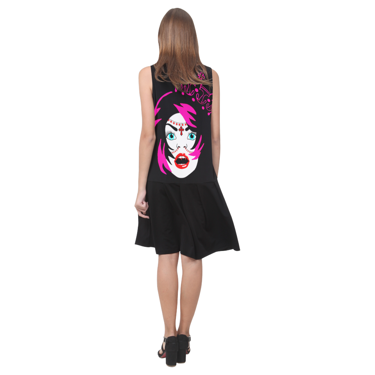 gypsy princess vampire Sleeveless Splicing Shift Dress(Model D17)