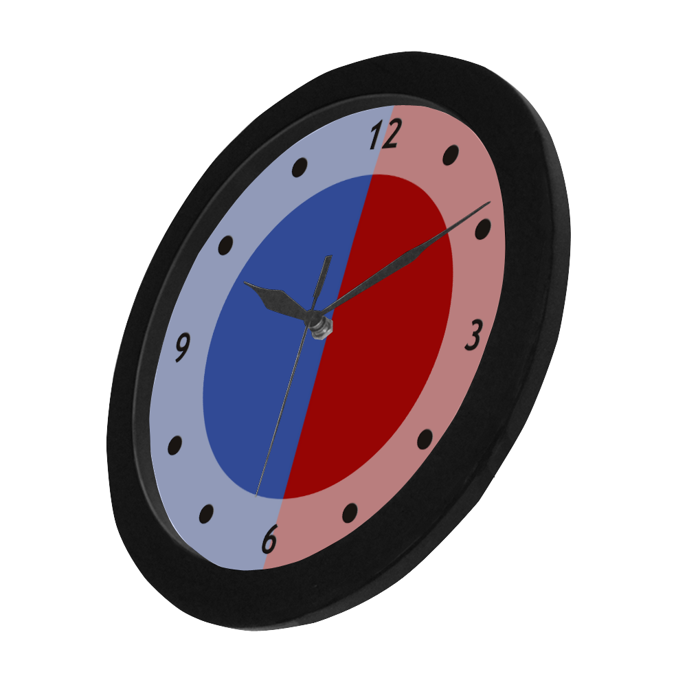 Only two Colors - blue & red Circular Plastic Wall clock