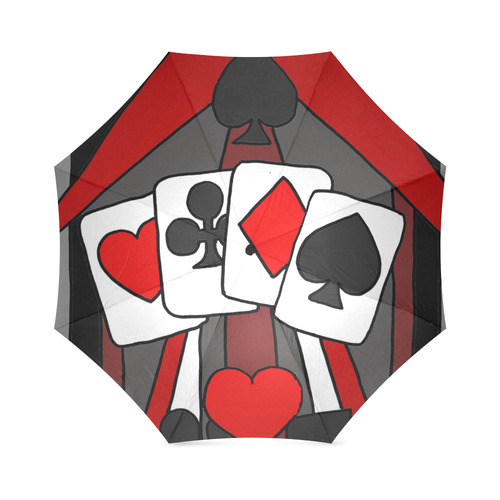 Fun Playing Cards Art Foldable Umbrella (Model U01)