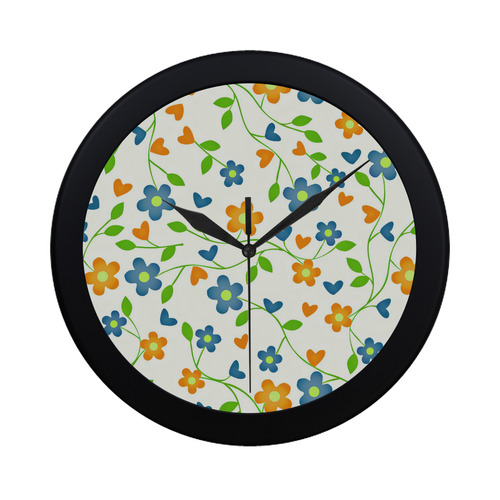lovely floral 416C Circular Plastic Wall clock