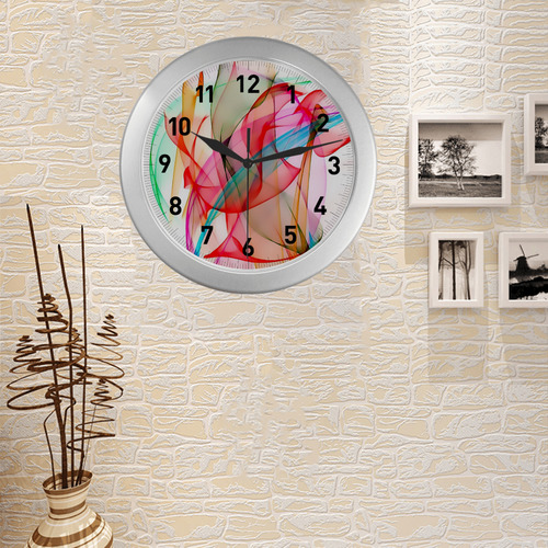 Sound of colors by Nico Bielow Silver Color Wall Clock