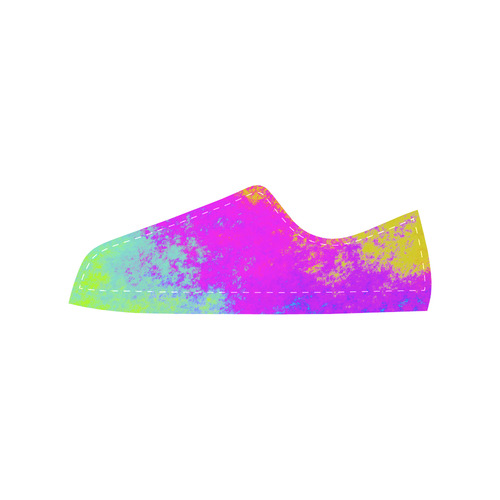 Grunge Radial Gradients Red Yellow Pink Cyan Green Men's Classic Canvas Shoes/Large Size (Model 018)