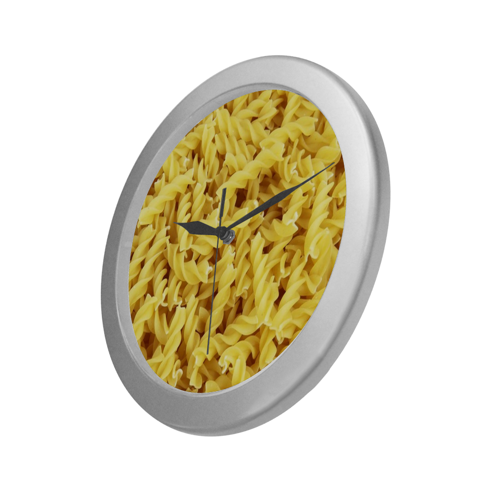 tasty noodles 2 Silver Color Wall Clock