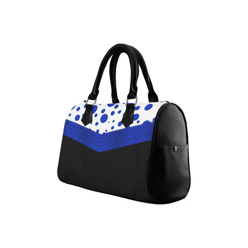 Polka Dots with Blue Sash and Black Bottom Boston Handbag (Model 1621)