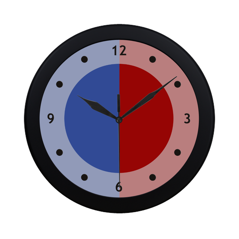 Only two Colors - blue & red Circular Plastic Wall clock