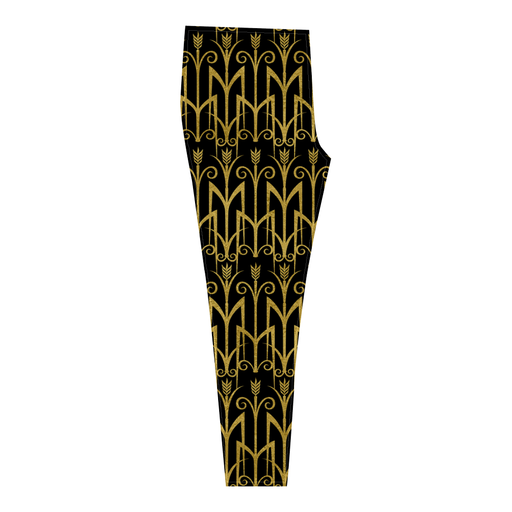 Beautiful Black And Gold Art Deco Pattern Cassandra Women's Leggings (Model L01)