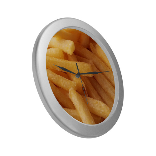 pommes Silver Color Wall Clock