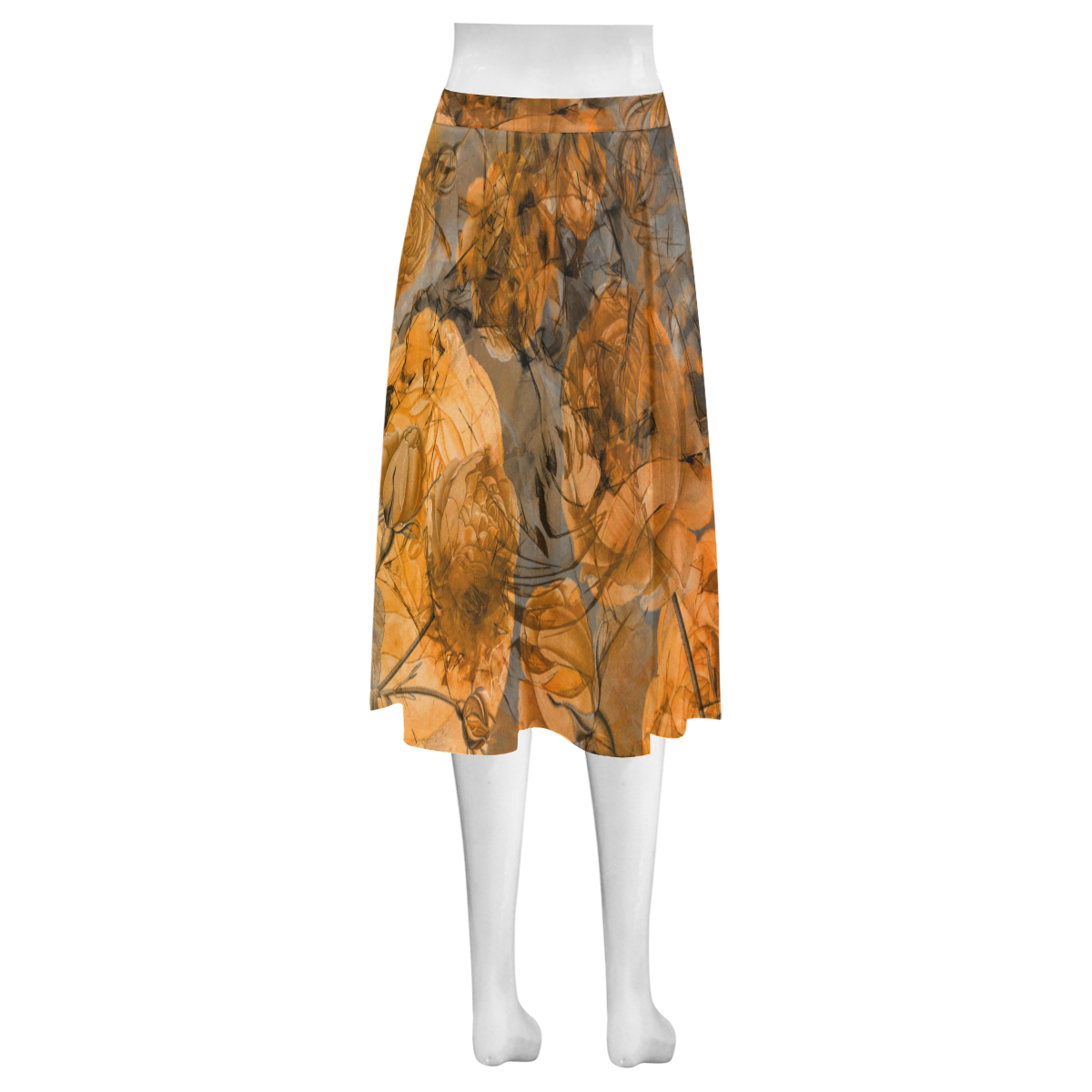 flora 9 Mnemosyne Women's Crepe Skirt (Model D16)