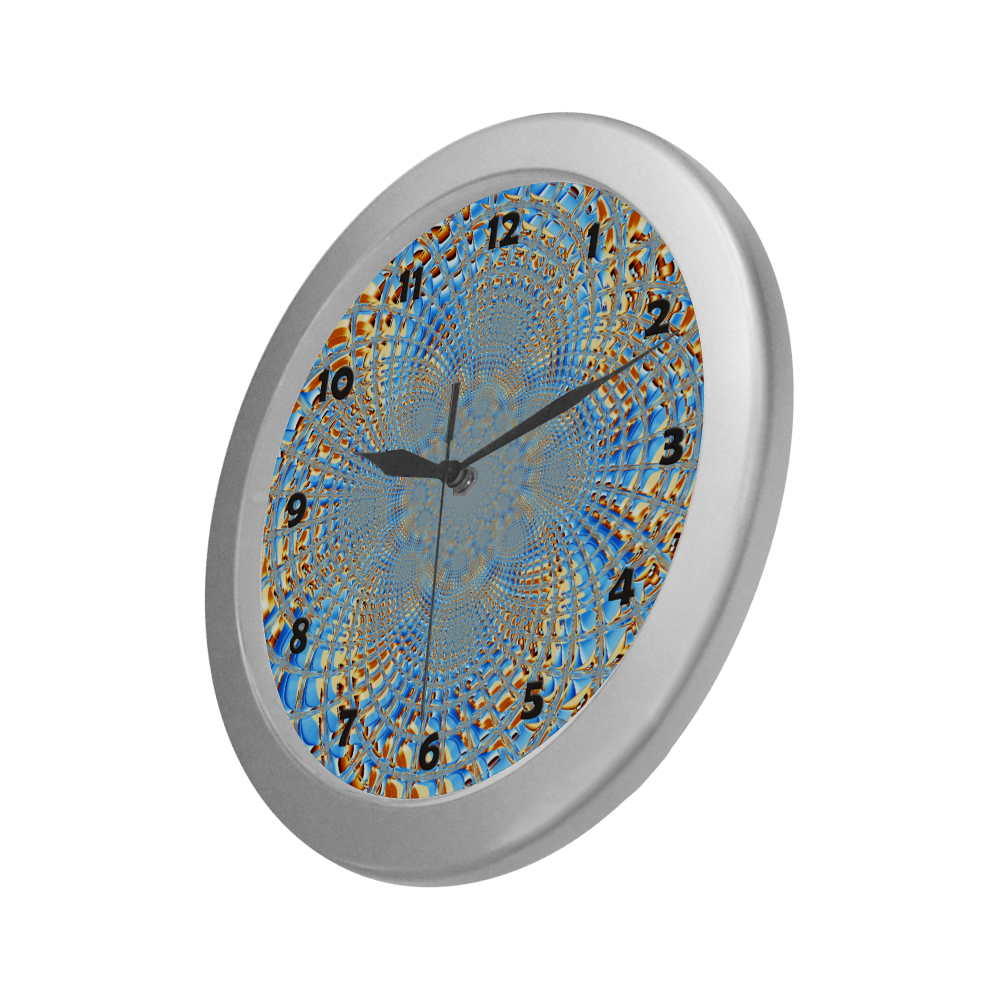 Window Iced Flower Silver Color Wall Clock