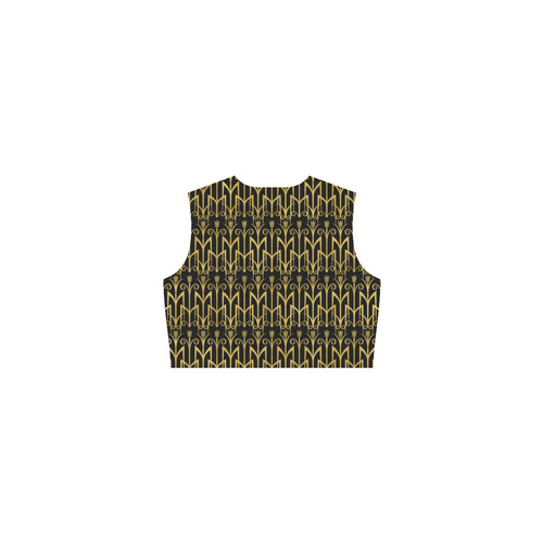 Beautiful Black And Gold Art Deco Pattern Eos Women's Sleeveless Dress (Model D01)