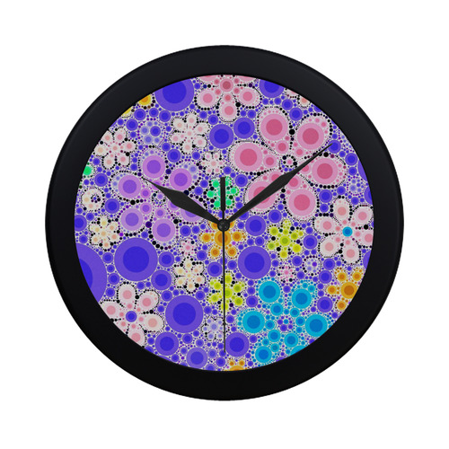 Bubble Flowers Circular Plastic Wall clock