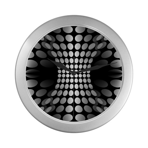 Abstract Dots HOURGLASS black grey white Silver Color Wall Clock