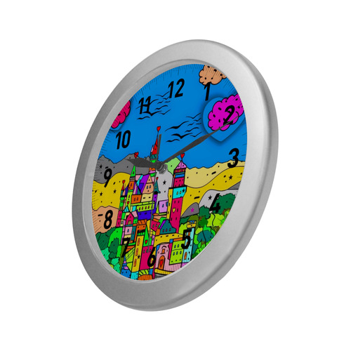 Schwanstein by Nico Bielow Silver Color Wall Clock