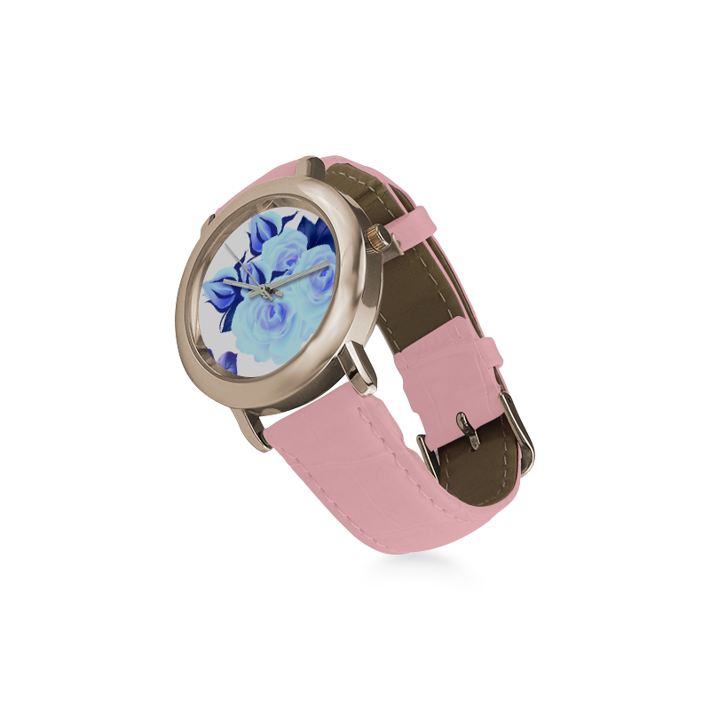 Cute purple and pink Vintage elegant Clock : NEW LINE 2016 Women's Rose Gold Leather Strap Watch(Model 201)