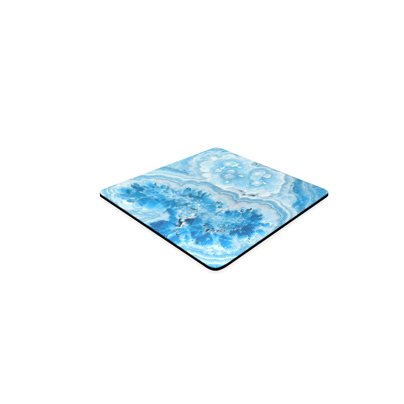 Blue Aqua Geode Nature Fine Art Square Coaster