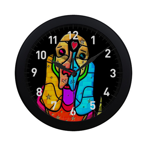 Dog by Popart Lover Circular Plastic Wall clock