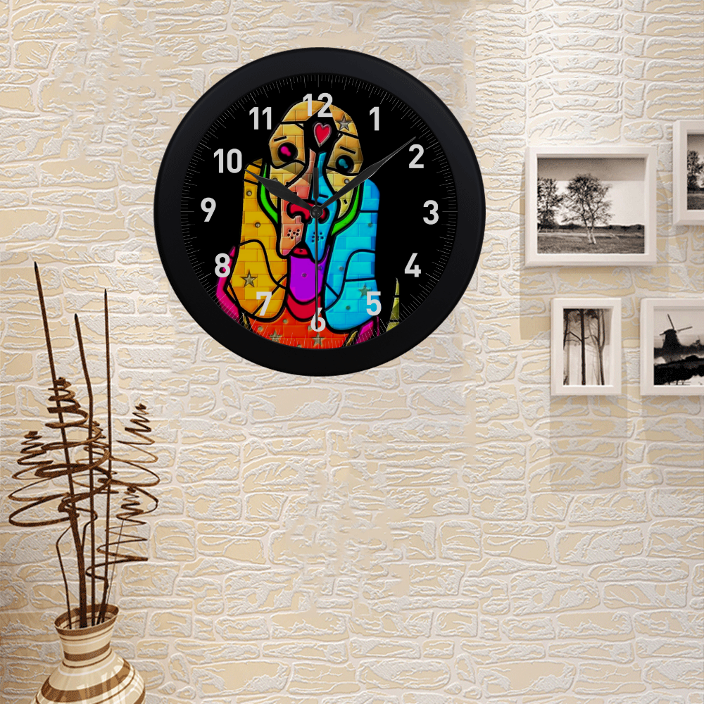 Dog by Popart Lover Circular Plastic Wall clock