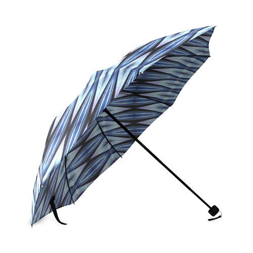 Blue White Diamond Pattern Foldable Umbrella (Model U01)