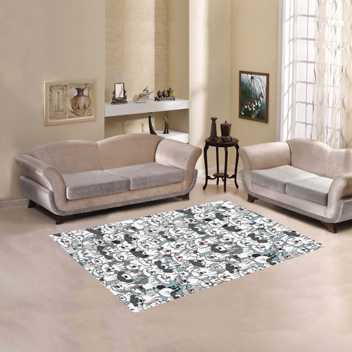 aqua sheepies Area Rug 5'3''x4'