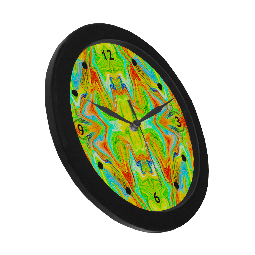 Multicolor Abtract Figure Circular Plastic Wall clock