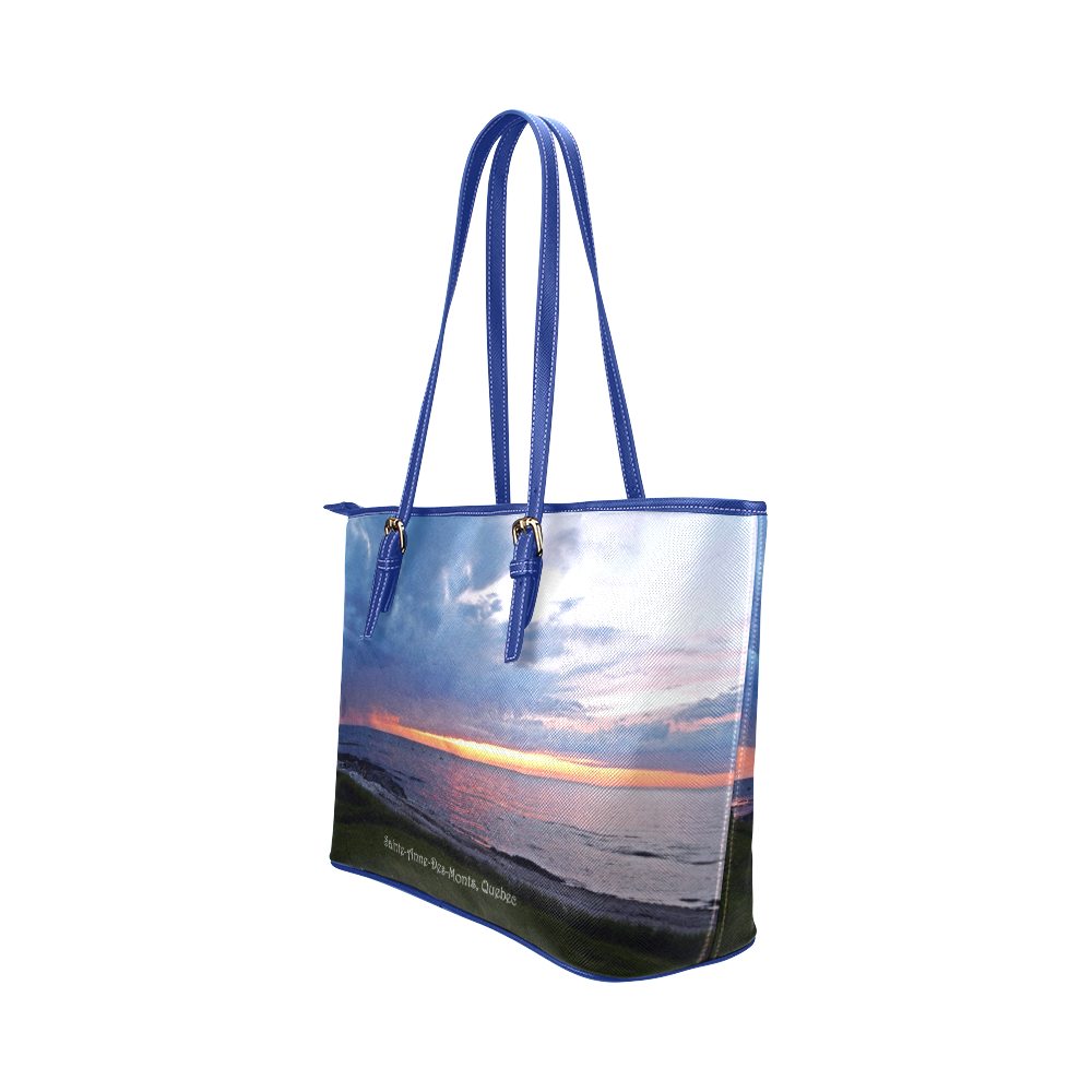 Sunset RainStorm Leather Tote Bag/Small (Model 1651)