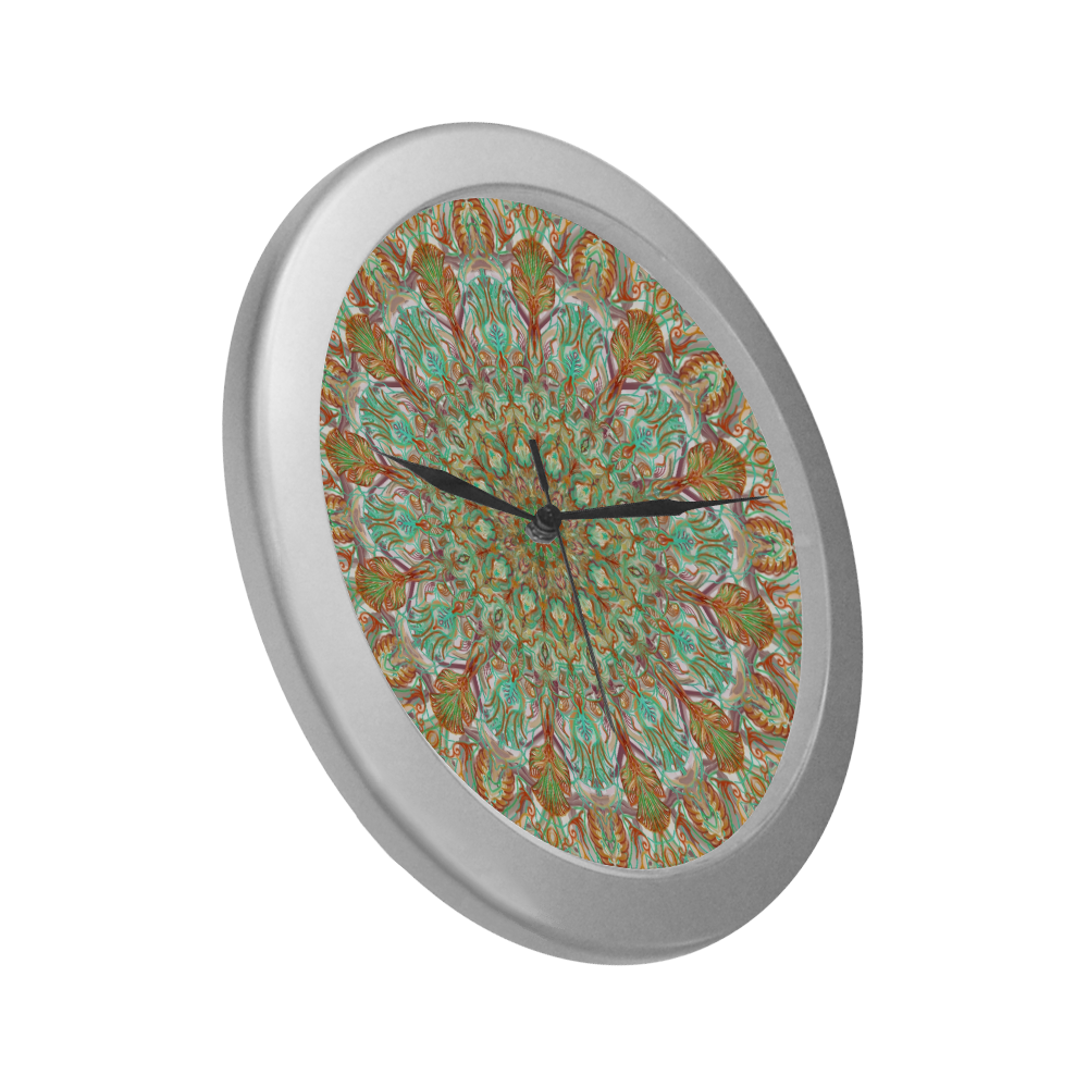 gog umagog mandala 3 Silver Color Wall Clock