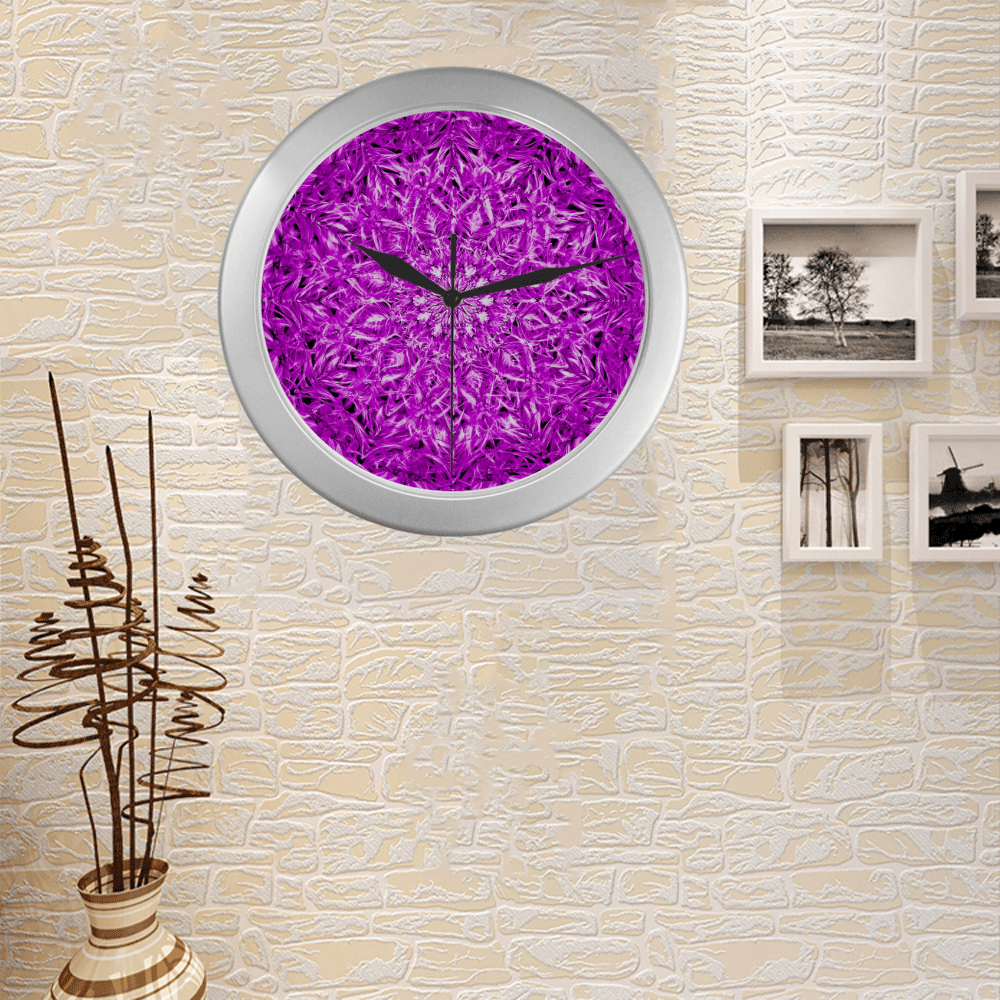 reshet 11 Silver Color Wall Clock
