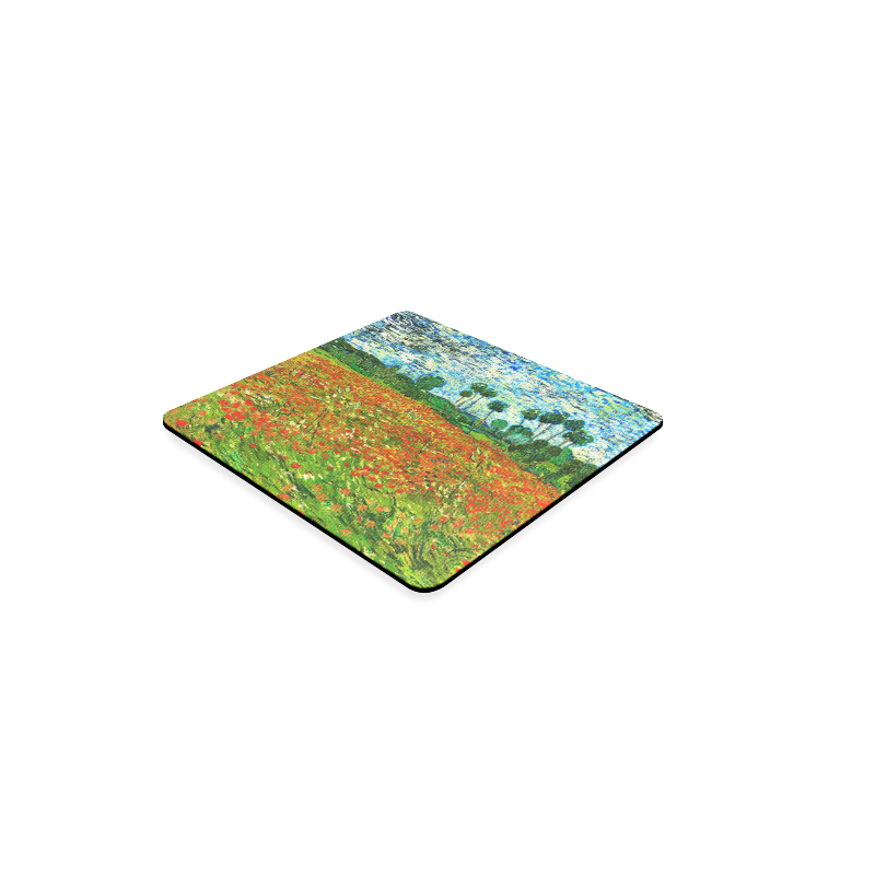 Vincent Van Gogh Field With Red Poppies Square Coaster
