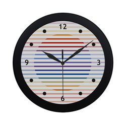 Narrow Flat Stripes Pattern Colored Circular Plastic Wall clock