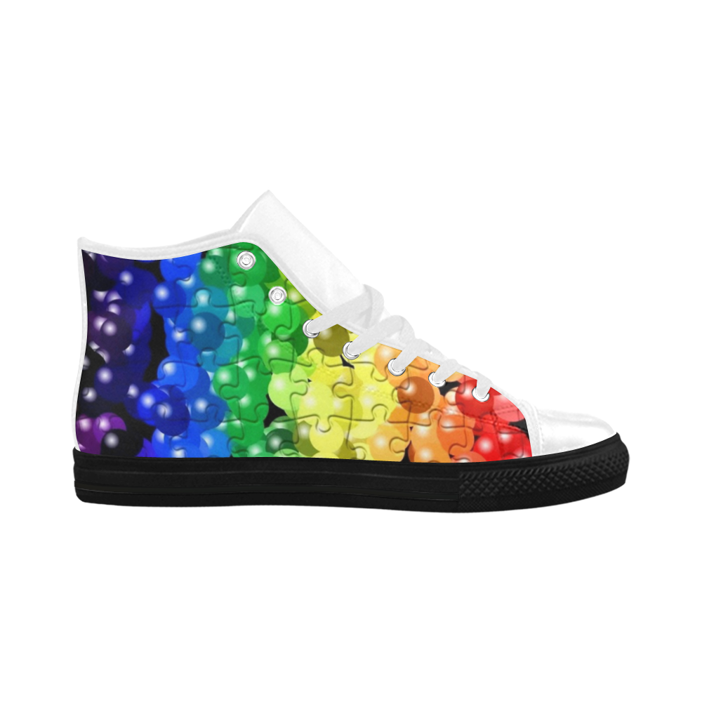 pride bubble by Popart lover Aquila High Top Microfiber Leather Men's Shoes/Large Size (Model 032)