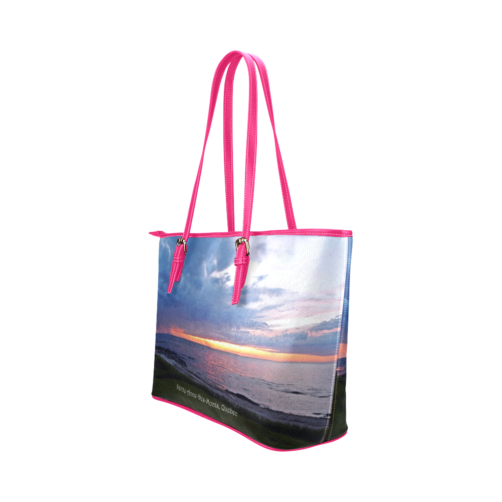 Sunset RainStorm Leather Tote Bag/Small (Model 1651)